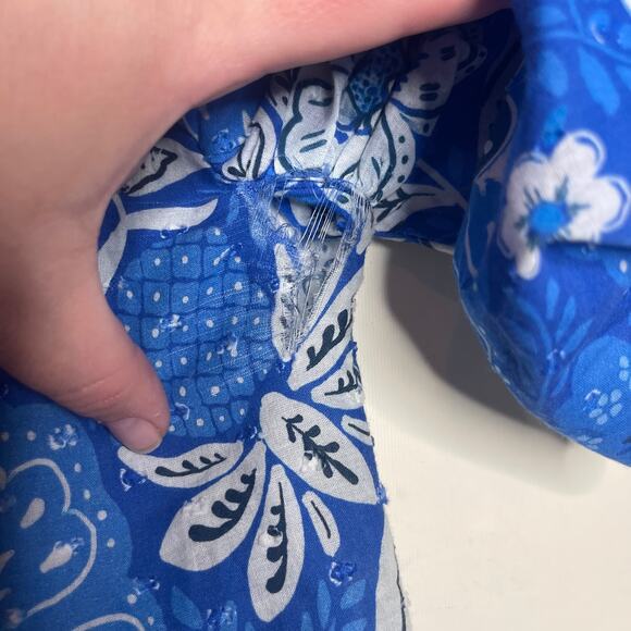 Farm Rio Blue Full of Flowers Blouse Baloon sleeves Sz XS - Picture 5 of 5